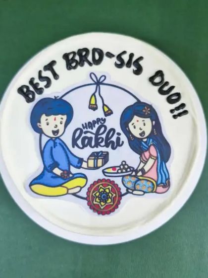 Celebrate the "Best Bro-Sis Duo" with a custom photo cake. This Rakhi, we can print your favorite cartoon or a personal photo to make your cake truly one-of-a-kind.