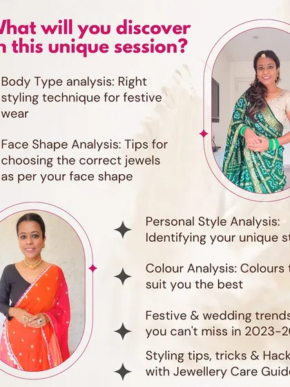Prepare to shine brightly with my personalized styling course. Learn about face shape analysis, identifying your personal style, and more.