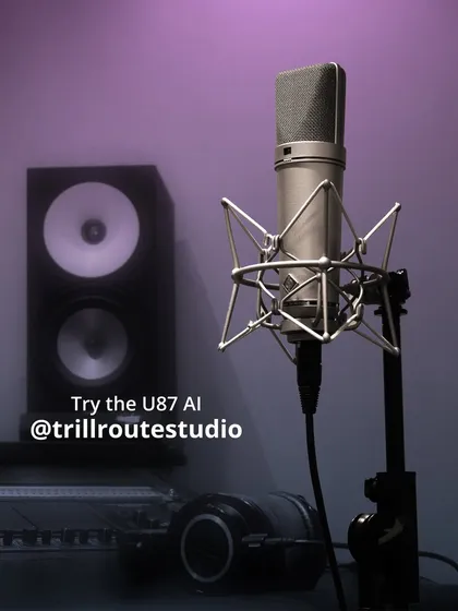 The Neumann U87 Ai, set up and ready for a session in our studio. Come experience the warmth and clarity that has made this mic a studio essential for decades.