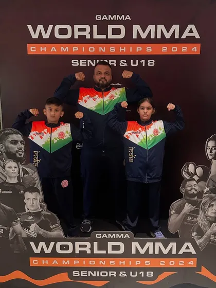 Me with my junior warriors, Mishty and Shivam, ready to take on the world at the GAMMA MMA Championship. We are confident and hungry for gold.