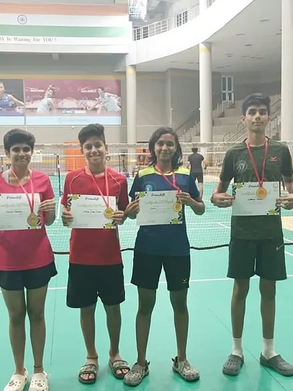 Our winners from the Primeshift Badminton tournament in Noida. Sneha, Siddhant, Aditya, and Mitali all secured top positions after intense matches against players from across Delhi NCR.