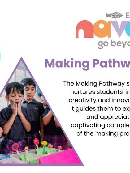 The Making Pathway nurtures innate creativity and innovation. Here, students look on with awe at a science experiment, appreciating the captivating complexities of the making process.