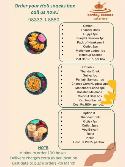 Make your Holi celebrations easy and delicious with our specially curated snack boxes. We offer multiple options packed with festive treats like Gujiya, Thandai, and Samosas, perfect for office parties or gifting.
