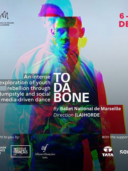 The main tour poster for "To Da Bone," highlighting its exploration of youth rebellion through jumpstyle. The poster lists our key partners, showing the collaborative effort behind this major cultural event.