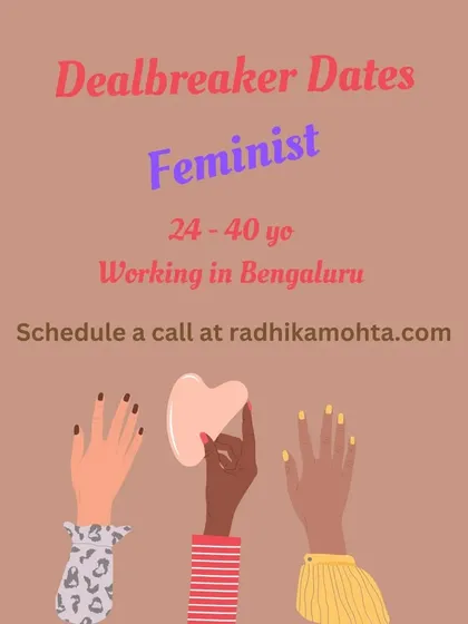 Are you a feminist looking for a partner who shares your values? My 'Dealbreaker Dates' service is designed for you. I help you connect with like-minded individuals, saving the time and emotional energy of filtering through incompatible matches.