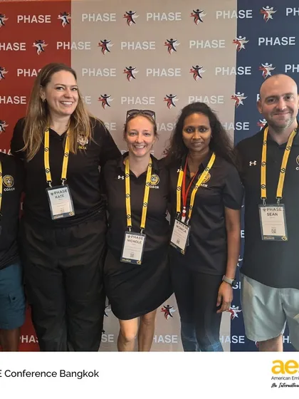 The AES team poses for a photo at the PHASE conference in Bangkok. Professional development is a key part of our commitment to teacher excellence, ensuring our faculty remains at the forefront of educational best practices.