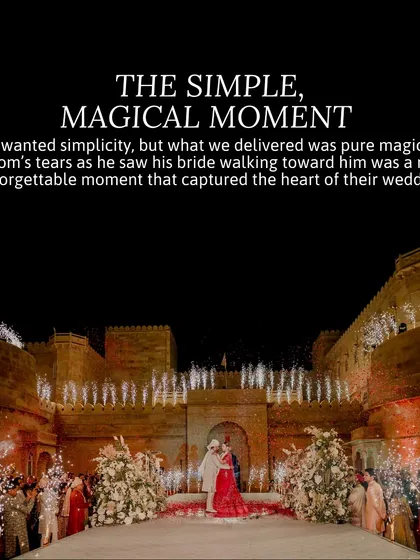 They wanted simplicity, but what we delivered was pure magic. The groom's tears as he saw his bride walking toward him was a raw, unforgettable moment that captured the heart of their wedding.