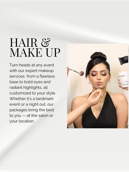 Turn heads at any event with our expert hair and makeup services. From a flawless base to bold eyes, we customize every look to your style.