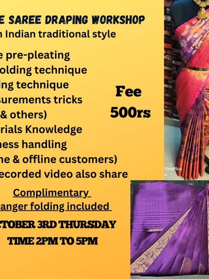 This workshop included complimentary hanger folding, a practical skill for everyone who wears sarees.