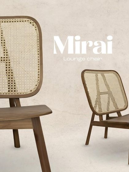 The 'Mirai' lounge chair is softly sculpted in teak and cane. I designed this piece for those quiet corners of your day that ask for rest and stillness.