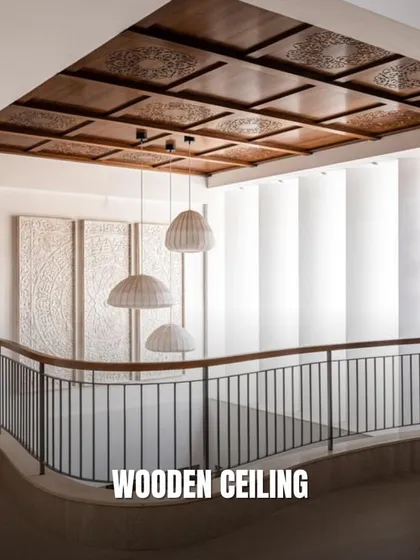 Ceiling Idea: Wooden Ceiling. Adding wooden panels to the ceiling brings warmth, texture, and a touch of rustic or modern elegance, depending on the finish.
