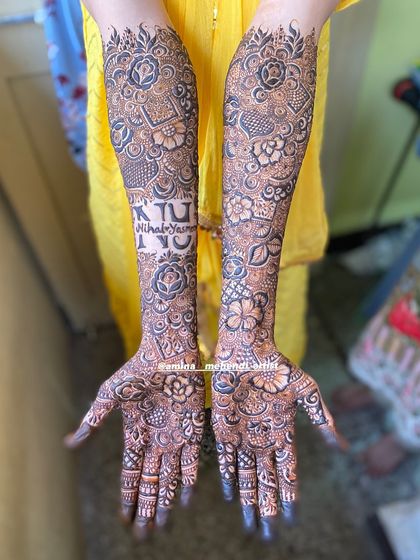This design includes the phrase 'Nikkah Yusuf' and the initials 'K' and 'T' on the arm.