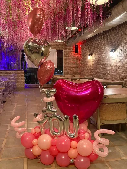 A pink and silver version of the "I Love You" balloon bouquet. I can customize the colors to match any party theme or personal preference.