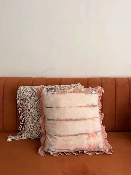 Imagine creating beautiful decor for your own home. I made this lovely cushion cover using natural dyes. In my workshops, I'll guide you so you can make your own unique home textiles too.