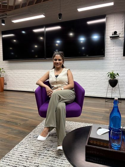 Taking a moment during the wellness session at LinkedIn India. It's important to create spaces for these crucial conversations.