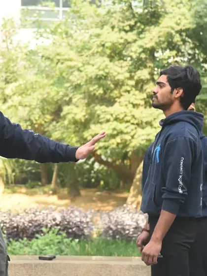 The journey to becoming capable starts with the first step. Here, I am teaching the fundamental ready stance, the foundation for all defensive and offensive movements in Krav Maga.