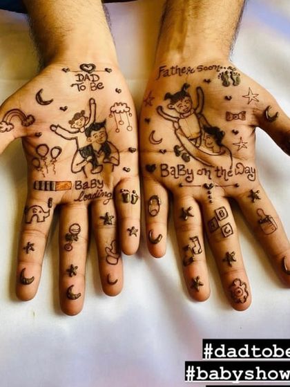 It's not just for moms to be. This fun and creative design for a dad-to-be is filled with playful elements like 'Baby Loading' and 'Father Soon', celebrating his journey into fatherhood.