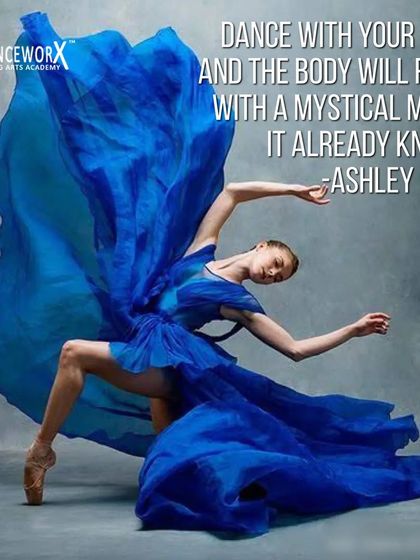 An inspirational message from Ashley Lobo: "Dance with your soul and the body will flow with a mystical magic it already knows."