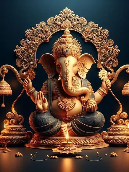 This intricately sculpted idol of Lord Ganesha represents his eternal wisdom. My practice celebrates his blessings, offering spiritual guidance for a harmonious life.