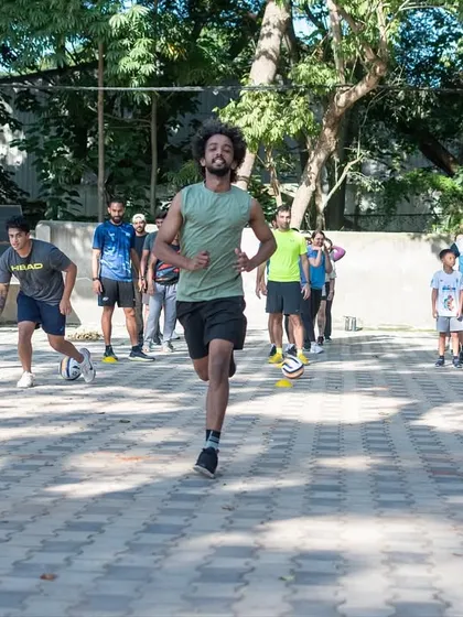 Our Saturday Surge community event in action. This outdoor HIIT circuit is a great way for our people to move, connect, and start the weekend right.