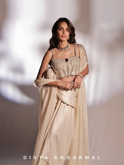 Diipa Buller Khosla exudes modern elegance in the Alauren Set, a piece I designed for women who command attention with grace and style.
