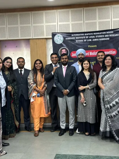 A group photo with fellow legal professionals and talented students at the Jamia Hamdard event. I believe collaboration and mentorship are essential for building a strong and ethical legal community.