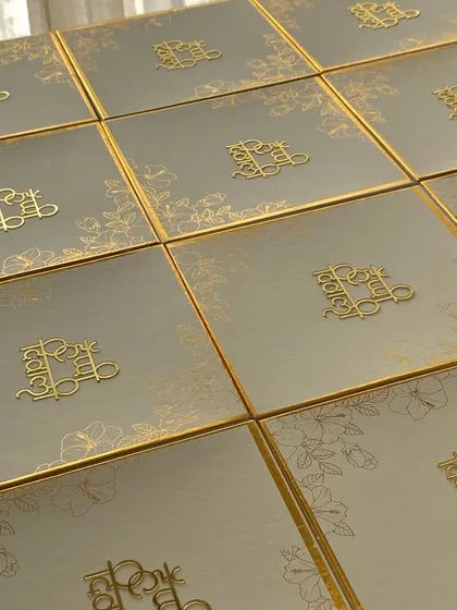My premium white and gold gift boxes, designed for luxury corporate Diwali gifting.