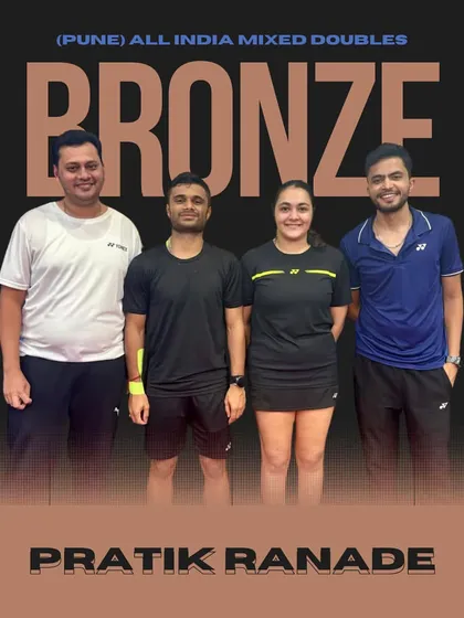 Pratik Ranade with his bronze medal from the Pune Senior All India tournament. Our players consistently feature on the podium at national-level events across the country.