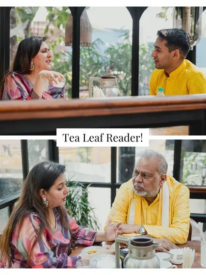 A tea leaf reader offering mystical insights to guests, adding a unique and intriguing element to the celebration.