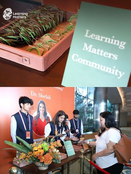 The registration desk at our Conscious Parenting event, with our community book and eco-friendly welcome gifts. Every detail is thoughtfully planned to create a welcoming and meaningful experience for our community.