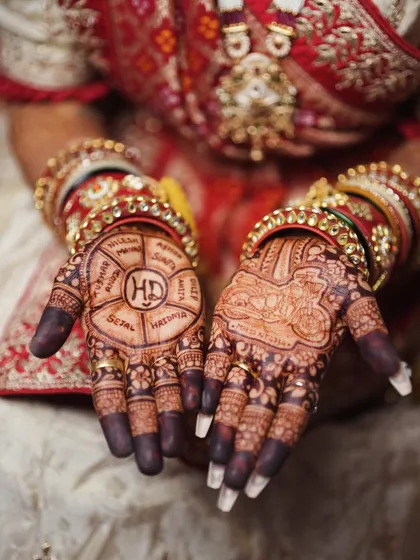 I love bringing your unique story to life through henna. For this bride, we incorporated her passion for motorcycles right into her bridal mehendi, creating a design that was truly personal and bold.