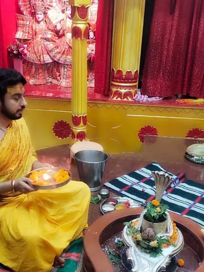 Har Har Mahadev. A moment of peace and devotion, performing puja to Lord Shiva. These are the moments that charge my soul and give my art its spiritual depth.