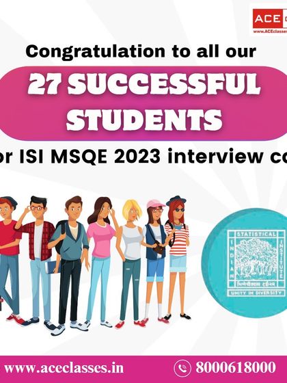 A big congratulations to our 27 students who successfully received an interview call for the prestigious ISI MSQE 2023 program.