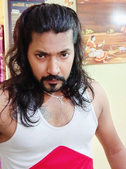 An intense look for the camera. I pour this same focus and intensity into every single tattoo, making sure the details are perfect.