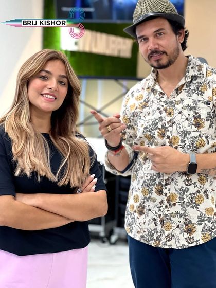 Another shot with the happy client, showcasing her unique and beautiful new hair color.