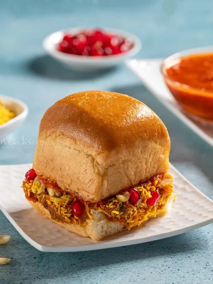 Dabeli, another popular street food snack from Mumbai, shot for Gulab Sweets.