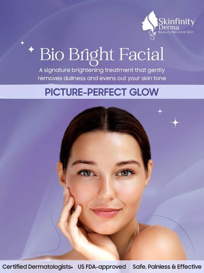 Our Bio Bright Facial is a signature brightening treatment designed to combat dullness and even out skin tone. It gently revives your skin's natural glow, leaving it looking healthy, fresh, and picture-perfect.