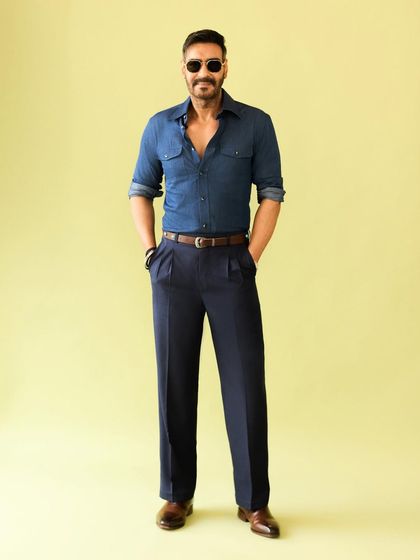 A confident, front-facing shot that perfectly captures the cool and casual vibe of this menswear look.