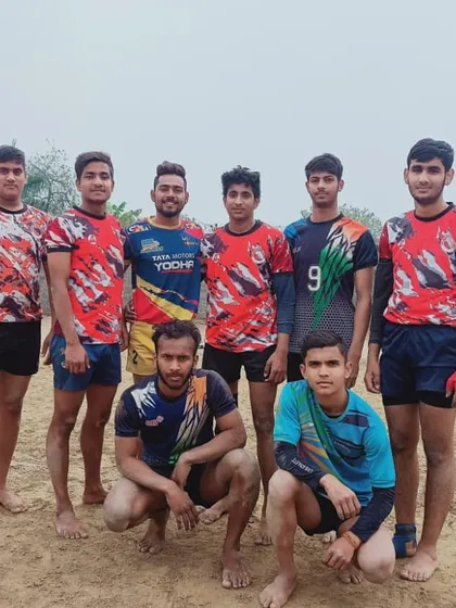 Our players after a practice match on the mud court.