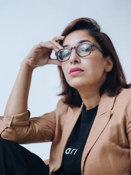 A portrait of me, Simran. I believe in shooting with heart and honesty, becoming a part of your celebration to capture the real, unfiltered story of your day.