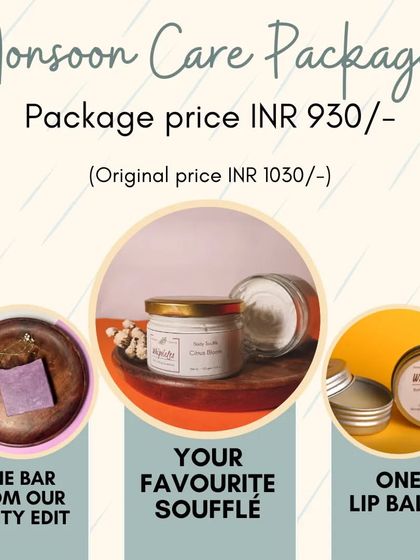 The monsoons call for special skincare. Our Monsoon Care Package includes one bar from our fruity edit, your favourite body soufflé, and a nourishing lip balm to keep your skin happy and hydrated.