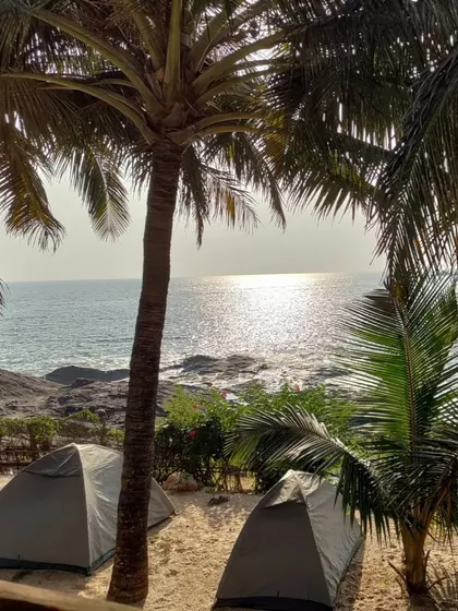 Imagine waking up to this. Our Kumta to Gokarna beach trek includes camping right on the sand, with the sound of the waves and a view of the open sea.