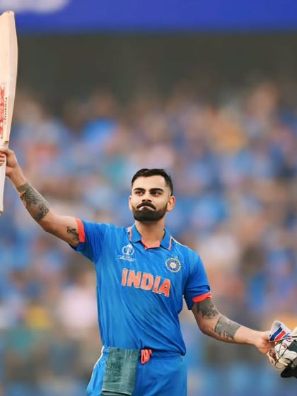 King Kohli celebrating a milestone. A classic shot of Virat Kohli raising his bat to the roaring crowd, a moment of triumph and pride captured from my archives.