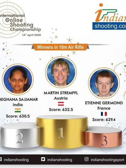 Even during lockdown, our athletes excel. Congratulations to Meghana Sajjanar for securing 2nd place with a score of 630.5 in the first-ever International Online Shooting Championship.