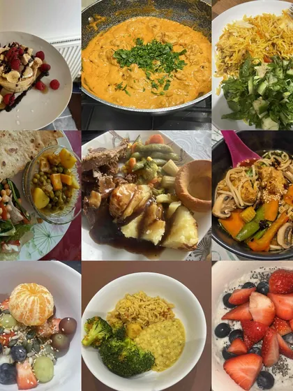 More delicious meal examples, including pancakes, curry, and a roast dinner. My coaching is about incorporating the foods you love into a healthy lifestyle.