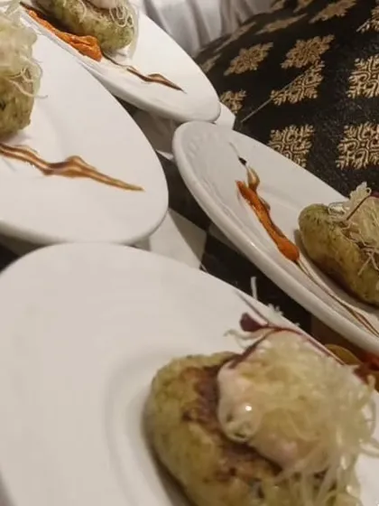 Artistically plated kebabs for a celebrity birthday party. The presentation of each dish is as important as its flavor, and we take great care to ensure every plate is a work of art.