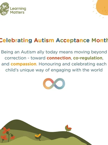 We celebrate Autism Acceptance Month by moving beyond correction and toward connection, co-regulation, and compassion. We believe in honoring and celebrating each child's unique way of engaging with the world.