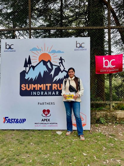 An athlete from my team at the Indrahar Summit Run, ready to take on the challenge.