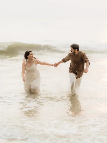 Your story begins long before the wedding day. I love capturing the romance in natural, beautiful settings like this beach pre-wedding shoot, creating memories you will cherish forever.