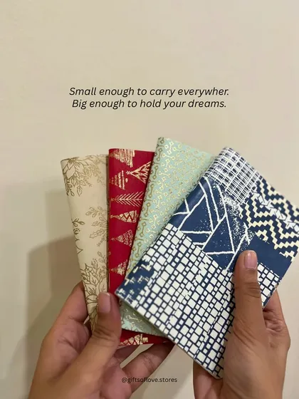 Our Kaagaz notebooks are small enough to carry everywhere but big enough to hold your biggest dreams. We offer a variety of beautiful, handcrafted covers.